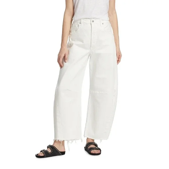 Citizens of Humanity Horseshoe Jean Jicama White Barrel Leg Size 25 Cotton - Picture 1 of 13